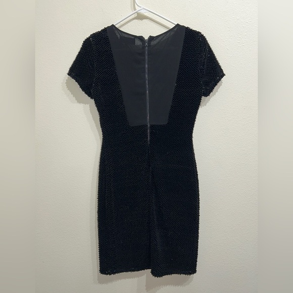 Sam Edelman Karina Flocked Sequin Shift Black Dress | Size 2 - Picture 4 of 8